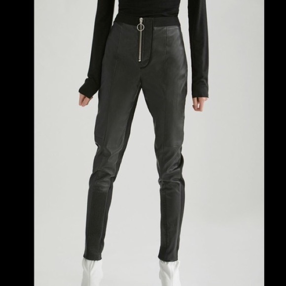 Yigal Azrouel Black Leather Pants - Picture 1 of 11